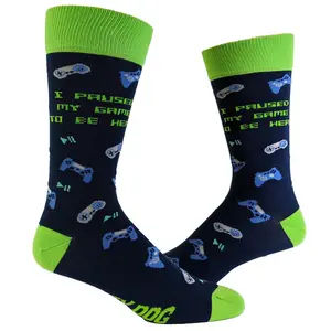 Mens Gamer Socks Funny Footware for Video Game Players Funny Graphic Socks Comfortable Fitted Spandex Cotton