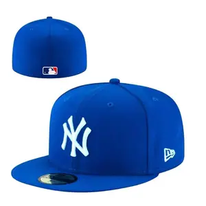 NY Yankees Fitted Hat Royal Blue | Classic Flat Bill Embroidered Baseball Cap