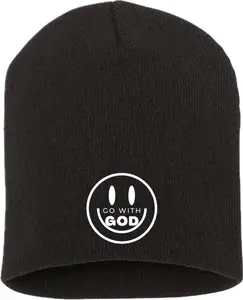 Embroidered Skull Cap-Blk