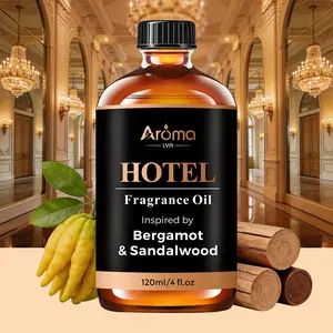 Hotel Diffuser Oil Inspired by Bergamot & Sandalwood Fragrance Oil- 120ml 4oz- Aromatherapy Essential Scent Oil for Waterless Diffusers Pleasant Fragrant fragancia