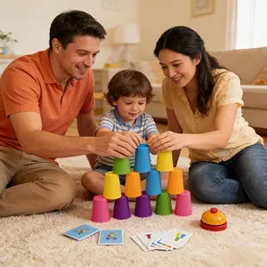 Memory Flip Cup Game, Stacking Matching Cups, Kids Pairing Stack Toy, Competitive Speed Cup Set, Family Table Game, Birthday Gift, Travel Fun