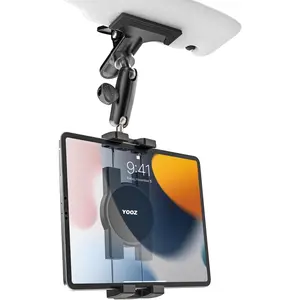 Car Sun Visor Tablet Holder, Vehicle Visor iPad Mount Clip [Stable Without Shaking] Sun Shade Tablet Clamp with Adjustable Metal Arm for iPad, Galaxy Tab, Kindle, Fire, Phone, 4-13"
