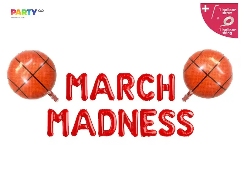 March Madness balloon banner | basketball parties NCAA Basketball games party decorations | basketball balloon