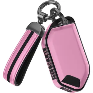for Kia Key Fob Cover Accessories,Matte TPU Material, with a Cute Leather Keychain,for Telluride,Carnival,K5 gt line，K5，Forte，K4，Sorento, Sportage and Other Models. (Iceberry Powder, Model-1)