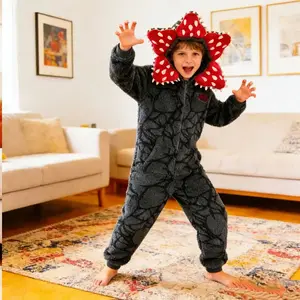 Venus Flytrap Monster Onesie: Fuzzy Spiky Sleepwear for Kids