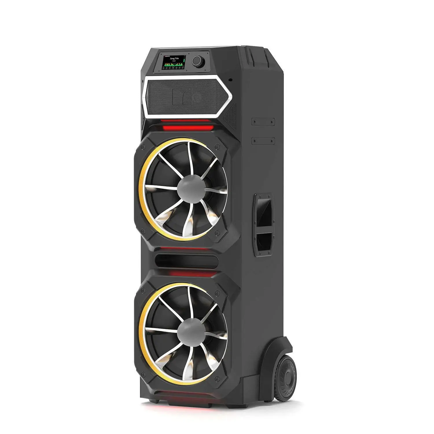 Monster GI30 1800W High-Power Wireless Bluetooth Sound System - HiFi Audio, Dual Bass Speakers, Colorful LED Lights, Touchscreen Display, Mic Input, USB/Auxiliary Input, Audio Preferences & FM Radio Presets, Wireless Speakers