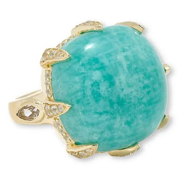Rarities Fine Jewelry Rarities Gold-Plated Amazonite, White Topaz & Zircon Ring