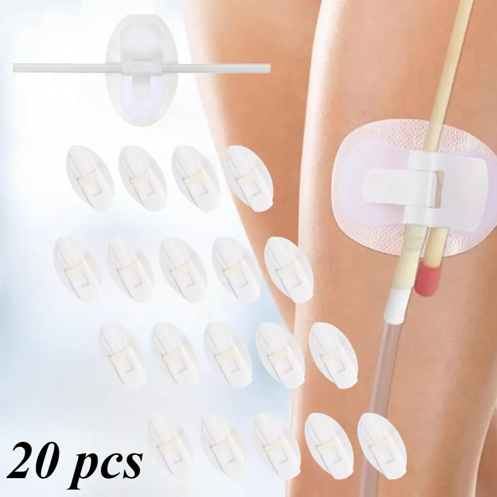 20 Pcs Catheter Support Straps Catheter Stabilizers Extra Large Catheter Leg Bags Leg Strap Support Breathable Foam Anchor Hook and Loop Adhesive Catheter Supplies Healthcare Kit