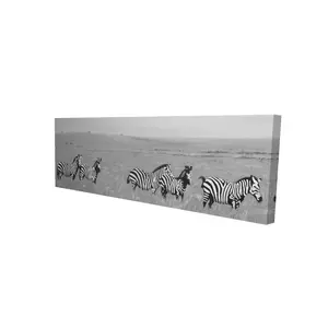360 Stand 20x60 in. Artistic Savannah Zebra Wildlife Wall Art Print - High-Definition Nature-Inspired Artwork, Gift-Worthy Room Home Wall Decoration, Photo
