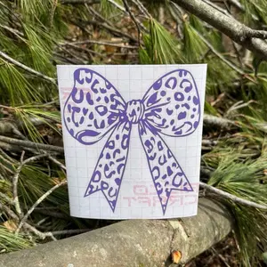 Cheetah Bow Decal Leopard Print Coquette Bow Vinyl Decal Waterproof Durable for Cars Tumblers Laptops Water Bottles Notebooks