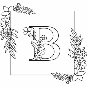 Letter B Pre Printed Paint Canvas 8x8 Handmade 100% Cotton & Vinyl Artwork