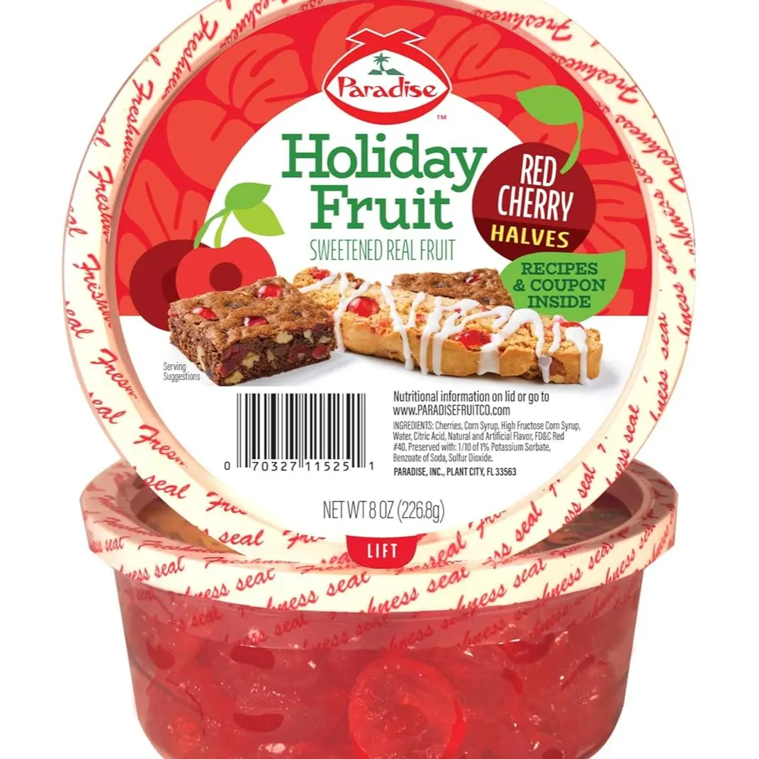 Red Cherry Halves, 8 Ounce Red Cherry Halves, 8 Ounce