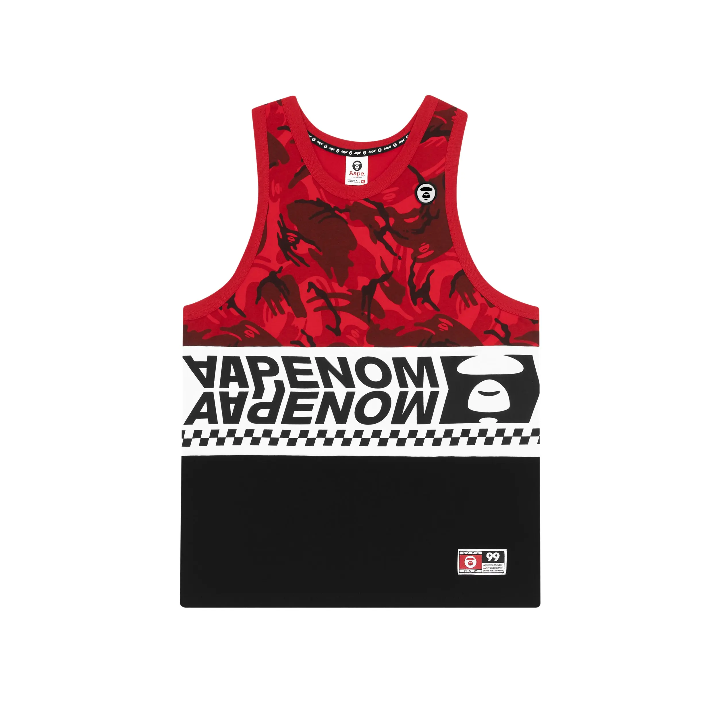Colour block logo tank top