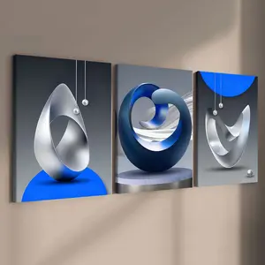 3 count wooden frame canvas, Geometric Abstract pattern poster, Modern Abstract Design, aesthetic art, Hanging wall art, Abstract Decoration, Living Room Decoration, Modern Family Poster, corridor Wall Art, HD, waterproof, Modern Home Decor