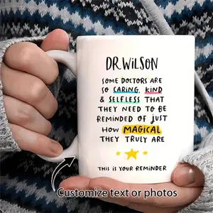 1pc Personalized Doctor Mug - Custom Name, Custom Text, Ceramic Coffee Cup - Doctor Appreciation Gift, Retirement, Birthday