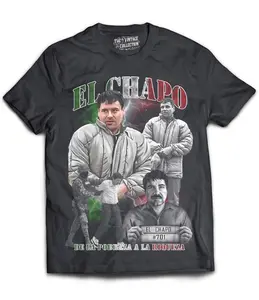 Chapo Tribute T-Shirt, Gift For Fan, Casual Streetwear Unisex Top, Vintage Mexican Streetwear Unisex Shirt, Full Size, Full Color.