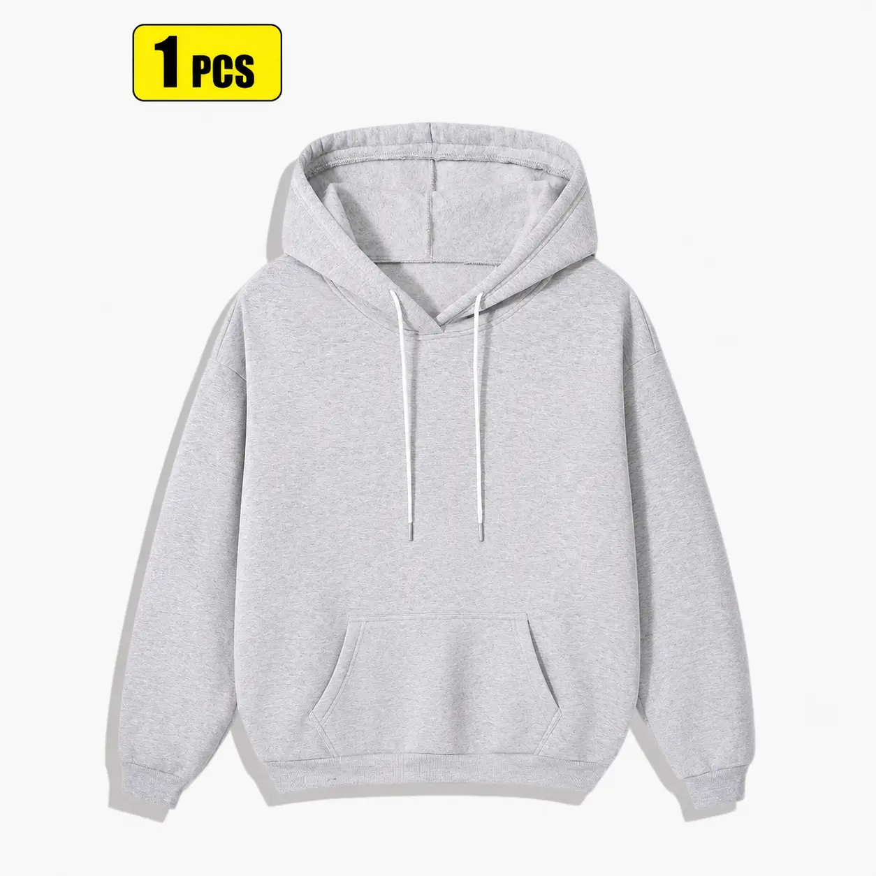 500g Oversized Pullover Hoodie with Drawstring Hood and Kangaroo Pocket, Casual Everyday Sweatshirt. Long Sleeve Cargo
