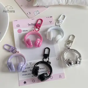 Aethera 5pcs INS Style Stereo Earbud Keychain Pendant Simple Exquisite Cute Charm Creative Minimalist Design for Backpack Decoration Sweet Gift for Girlfriend