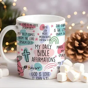 My Daily Bible Affirmations Mug, Faithful Christian Mug, Bible Affirmations, Religious Christian Mug, Bible Quotes Mug, 11 Oz 15oz Coffee Mug