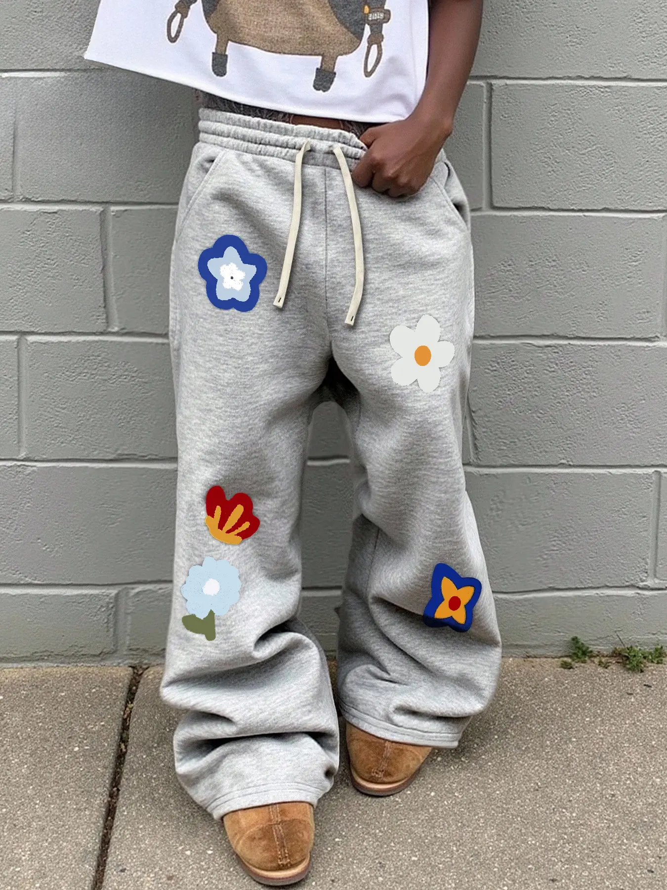 Men's Floral Print Drawstring Waist Pants, Casual Loose-Fitting Lantern Leg Trousers, Spring & Fall Fashion, Comfortable Daily Wear