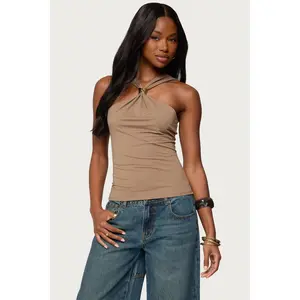 Cielle Wide Strap Gathered Top