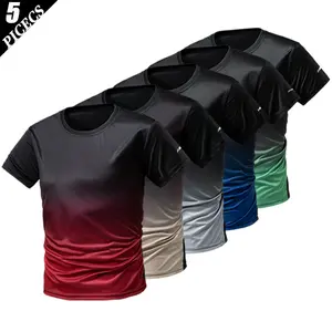 5-PACK Men'S Plain Slim Fitted Shirts Crewneck Longline T-Shirt Gym Workout Athletic Shirt Tees With Menswear Casual Tops,Men'S Classic Streetwear Clothing For Daily Wear,Fall Fashion Outfits 2026 clothes White T-shirt Unisex