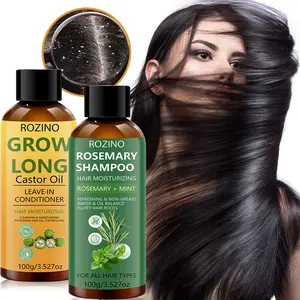 Rozino Rosemary Mint Shampoo Set, Haircare, Controls Oil & Hydrates, Includes Rosemary Mint Shampoo 100g & Castor Oil Conditioner 100g, Dual Care, Moisturizing