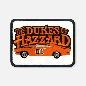 Dukes of Hazzard Patch - Embroidered Heavy Twill with Burly Overlock Stitch Border - 3.5" x 2.75" Iron On Adhesive Backed Patch
