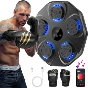 Musical Boxing Machine, Electronic Boxing Target Exercise Boxing Equipment for Home, Indoor and Outdoor Gym, Smart Bluetooth Interactive Wall Mounted Boxing Trainer with Gloves, Home Exercise and Agility Training Equipment for Kids and Adults