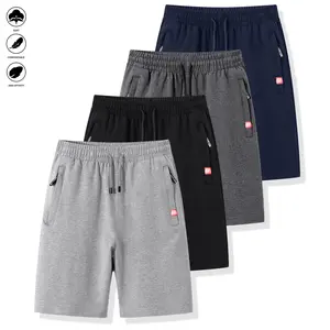 4-Piece Men's Casual Breathable Summer Sports Shorts with Pullstring and Zipper for Beach Outdoor Activities Cycling Daily Wear
