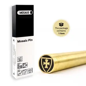 MOSAUS Mosaic Pin for Knife | Cross and Shield | Brass or Stainless | Decorative Brass Knife Handle Pins