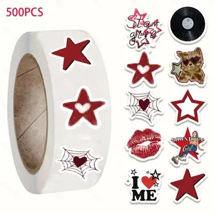 Star Pattern Sticker, 500pcs/1000pcs Waterproof Self Adhesive Decorative Sticker, DIY Decals for Water Bottle, Laptop, Phone Case, Scrapbooking, Journal Making