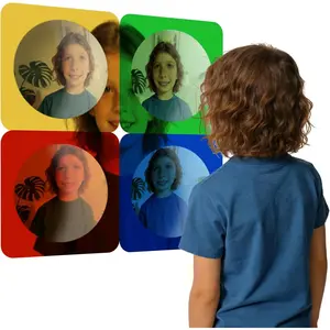 4 Pcs Sensory Wall Bubble Mirrors, Acrylic Multi Color Interactive Mirror for Kids Classroom Kindergarten Sensory Room, Visual Tactile Stimulation Wall Decor