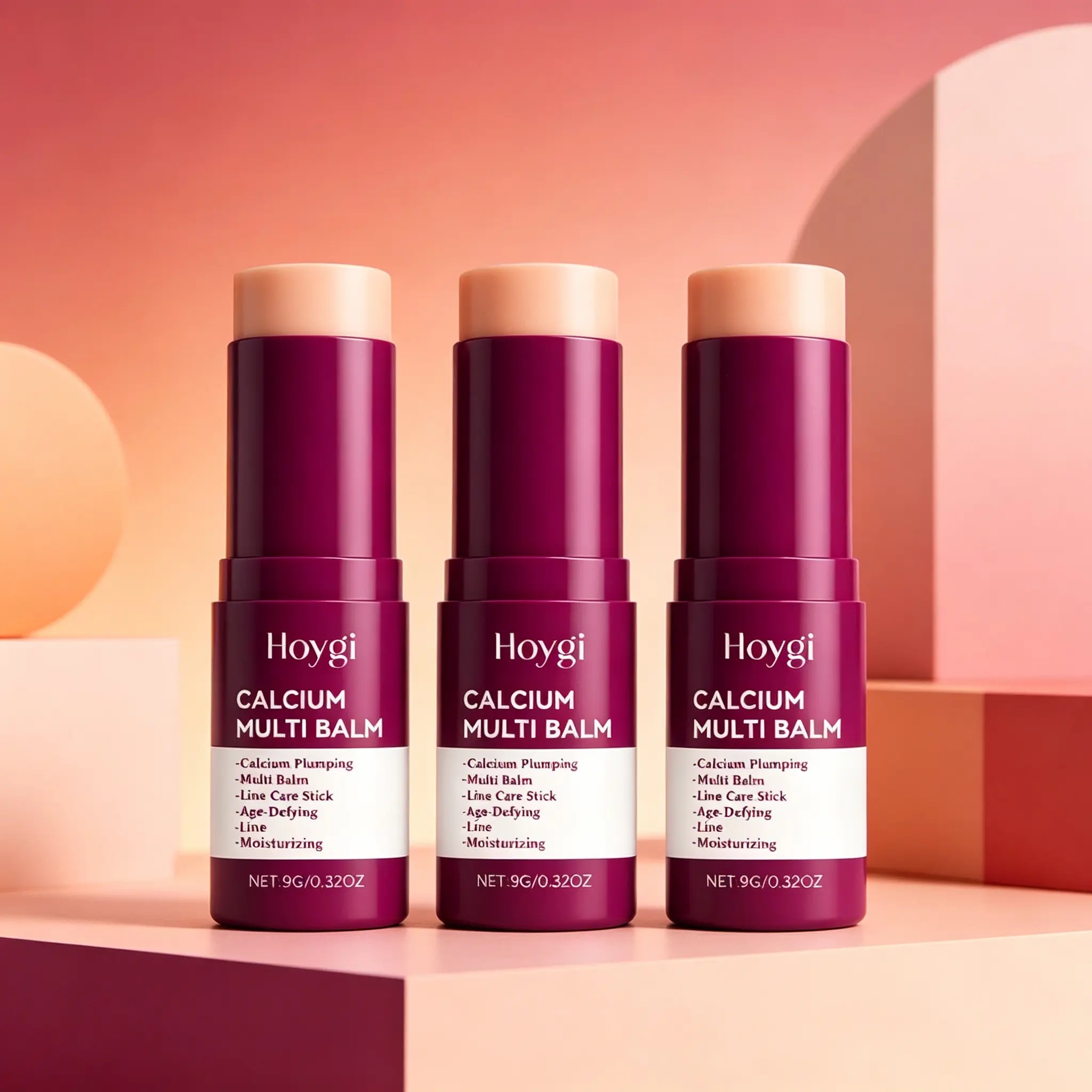 Hoygi 3 Pack Calcium Multi Balm (Buy 2 Get 1 Free), Anti-Aging Firming Wrinkle Stick, Hydrating Plumping Multi-Correction Skin Balm, Smooth Fine Lines & Sagging Skin, Lightweight Glow Moisturizer for Face & Eye