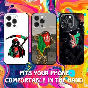 Flag of Afghanistan Phone Case For iPhone17, 16,15,14,13,12,11,Pro,Max,Plus,X,XS,XR,SE,8,7,Mini,Soft Silicone Black Case