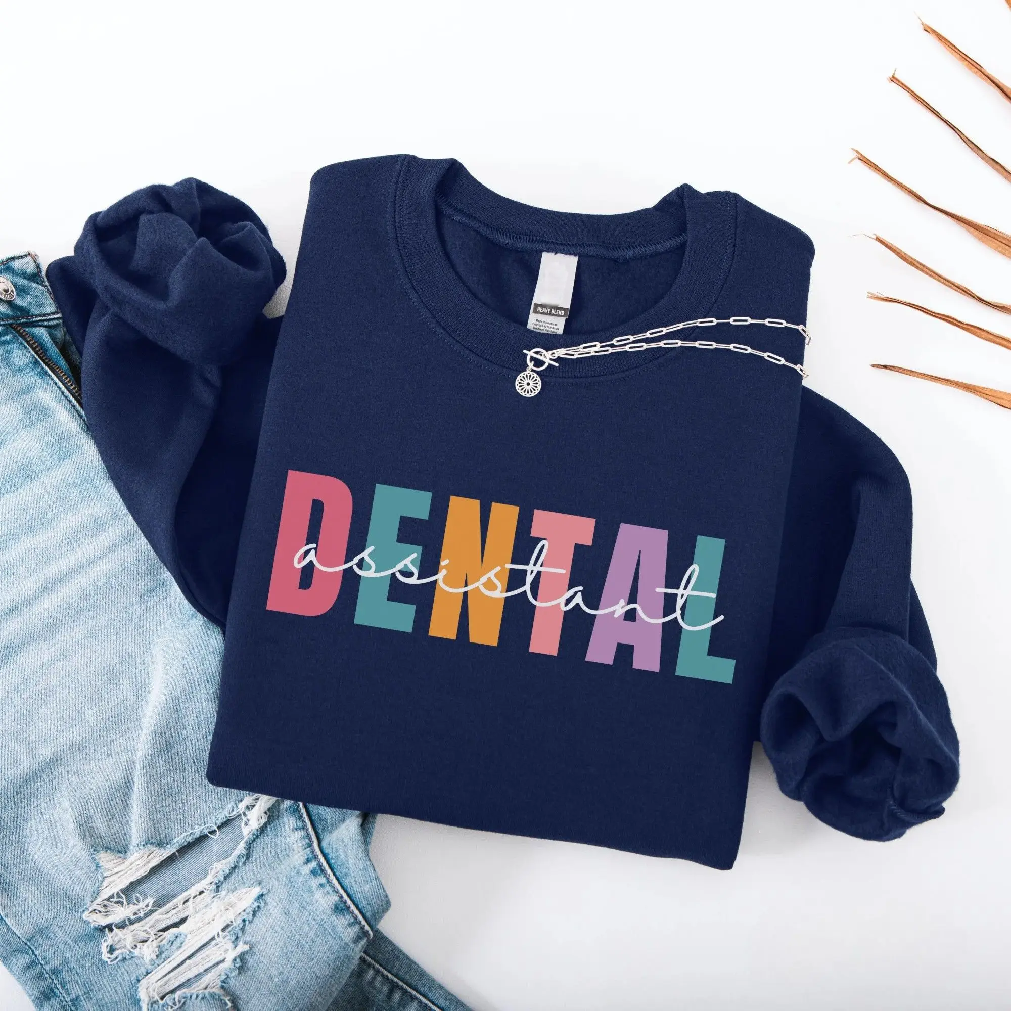Dental Assistant Sweatshirt, Dental Office Crewneck – Dental Team Gift, Dentist Hygienist Sweater, Dental Staff Shirt Unisex Casual Street Fashion