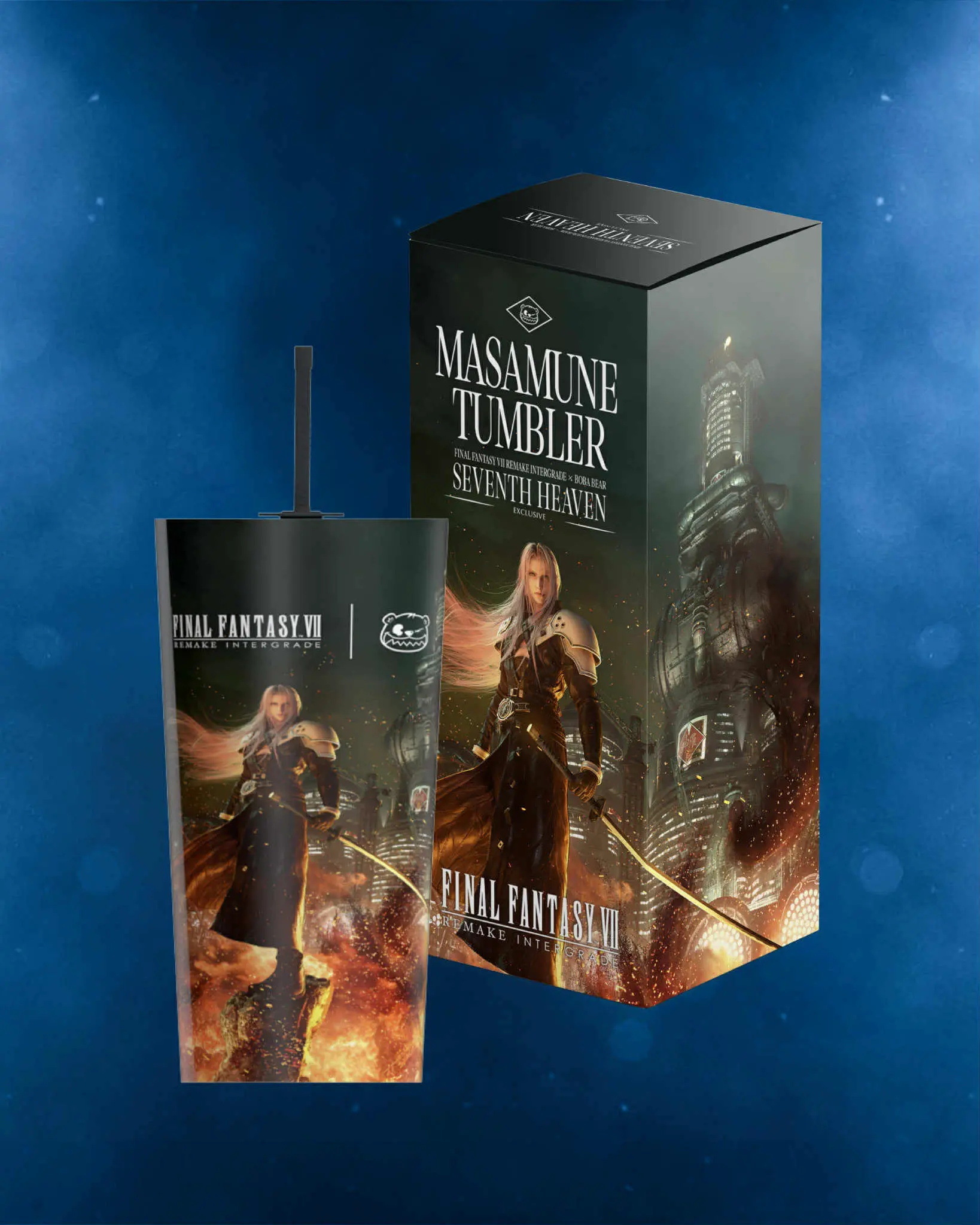 Final Fantasy VII Masamune Tumbler 18oz Sword-Inspired Collectible Beverage Cup with Iconic Hand Guard Stopper Non-BPA Free