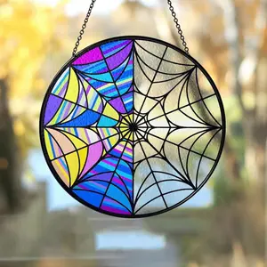 Spiderweb  Suncatcher, Spiderweb Halloween Window Hanging, Spiderweb Home Decor