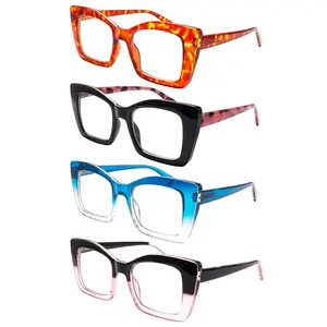 4-Pack Progressive Multifocal Blue Light Blocking Reading Glasses Designed specifically for women with a stylish oversized frame. Features spring hinges and three-level adjustable vision zones. Uv protection.The perfect holiday gift choice. Daily Durable