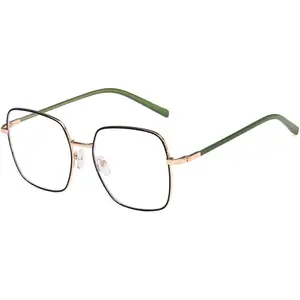 Classic woman's metal big  nerd glasses frame Clear lenses