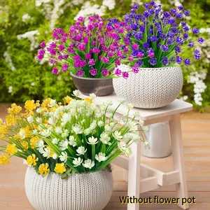 12 Pcs Outdoor UV-Resistant Artificial Spring Grass Camellias, Vibrant Fade-Proof Plastic Hanging Flowers, Faux Floral Decor for Weddings, Home, Parties, Artificial Plants, Home Decoration Bouquet