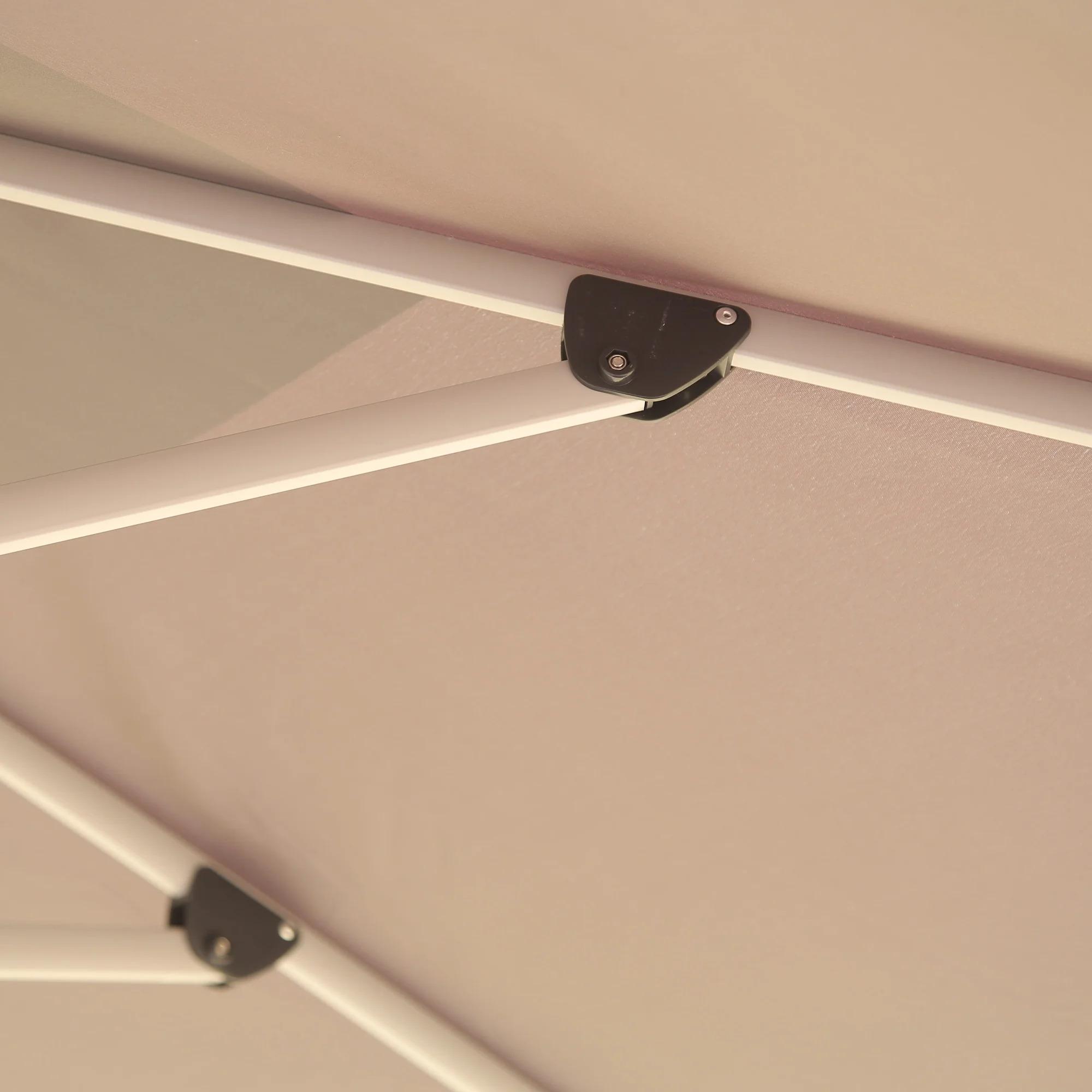 9*11 FtRectangle Cantilever Patio Umbrella with Center Pole Elegant Outdoor Furniture & Base Set