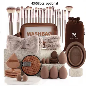 Portable Makeup Tool Set, Travel-Friendly Face Brush and Microfiber Bag, Travel Cosmetic Bag, Daily Use, Professional Makeup Brushes, Large Combo Kit