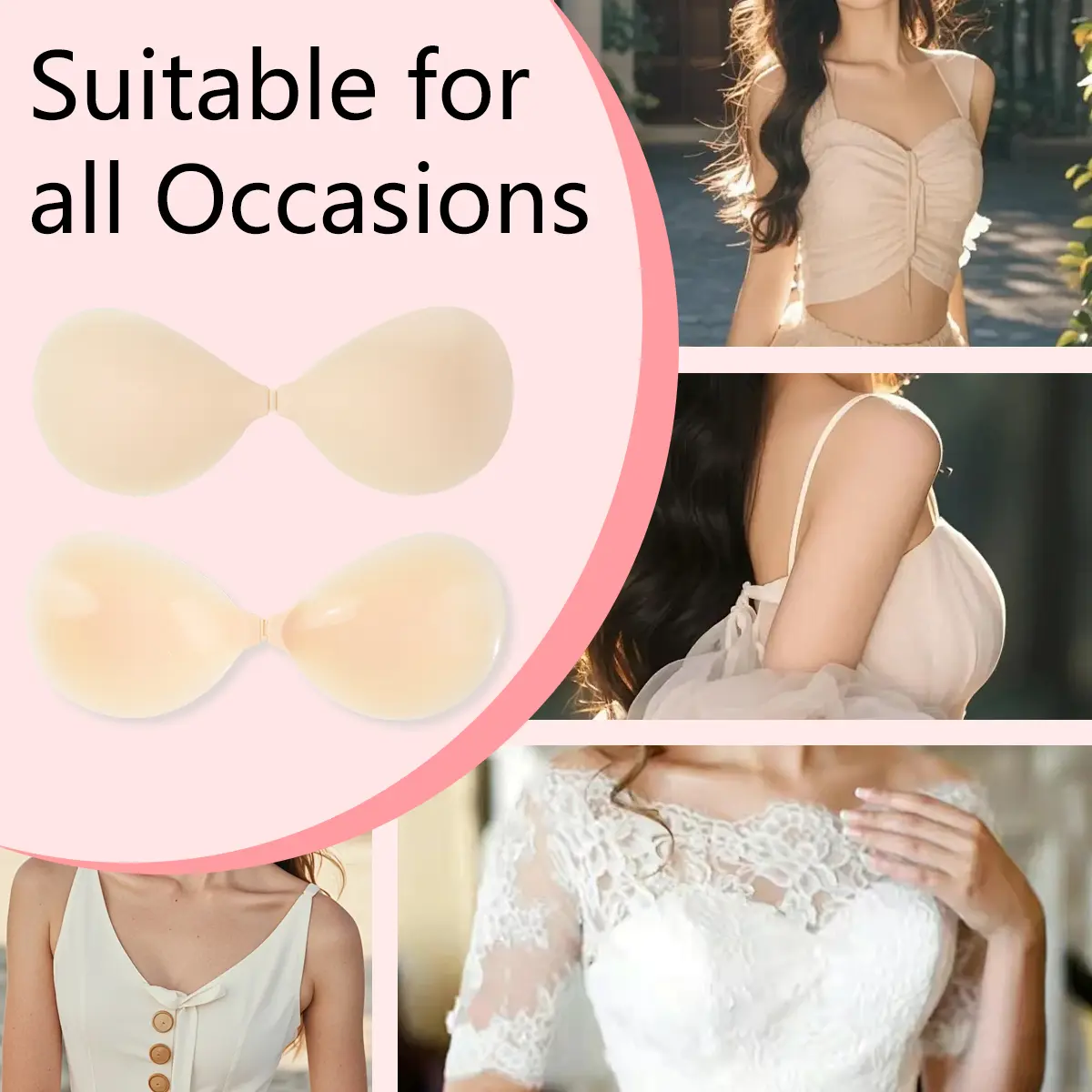 Women's Invisible Push Up Sticky Bra Reusable Strapless Backless Bust Lift Waterproof Sweatproof Skin-friendly Comfortable Adhesive Bra for Christmas Parties Dresses Gowns Wedding Dress and Daily Wear - TikTok Shop Women's Invisible Push Up Sticky Bra Reusable Strapless Backless Bust Lift Waterproof Sweatproof Skin-friendly Comfortable Adhesive Bra for Christmas Parties Dresses Gowns Wedding Dress and Daily Wear - TikTok Shop