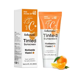 Tinted Sunscreen for Face with SPF 40 - UV Protection - Moisturizer & Lightweight Facial Sunscreen with Vitamin C and Vitamin E, for All Skin Type (40ml), Bronze，Mother's Day gift Waterproof - Sweatproof