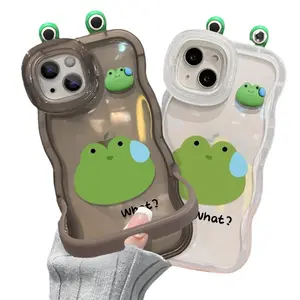 Applicable to iPhone 17 Plus phone case, iPhone 12/14/13 Pro sweating frog figurine transparent silicone anti-drop phone case