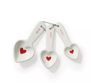 Target Bullseye's Valentine's 2026 Ceramic Hearts Measuring Sppons 3 Pc (NEW)