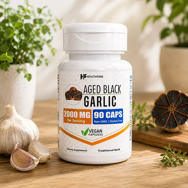 Aged Black Garlic Supplement, Fermented Odorless Black Garlic Extract, High Potency Antioxidant Formula, Supports Heart Health, Immune Function & Cellular Wellness, Non-GMO, Gluten-Free, Made in USA, 90 Vegan Capsules
