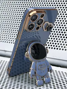 Plating Phone Case With Astronaut Design Phone Grip Compatible With iPhone15/15Plus/15Pro/15Promax