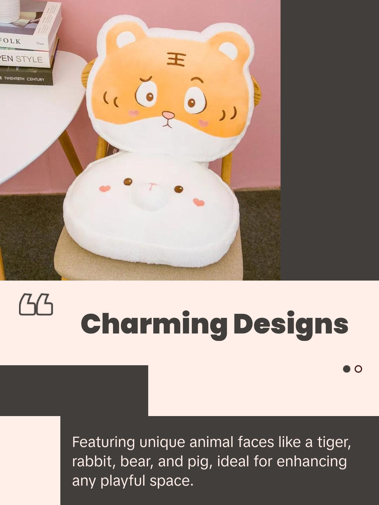 Huggable Companions: Cute Animal Head Plush Pillows